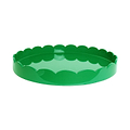 Leaf Green Round Large Lacquered Scallop Tray