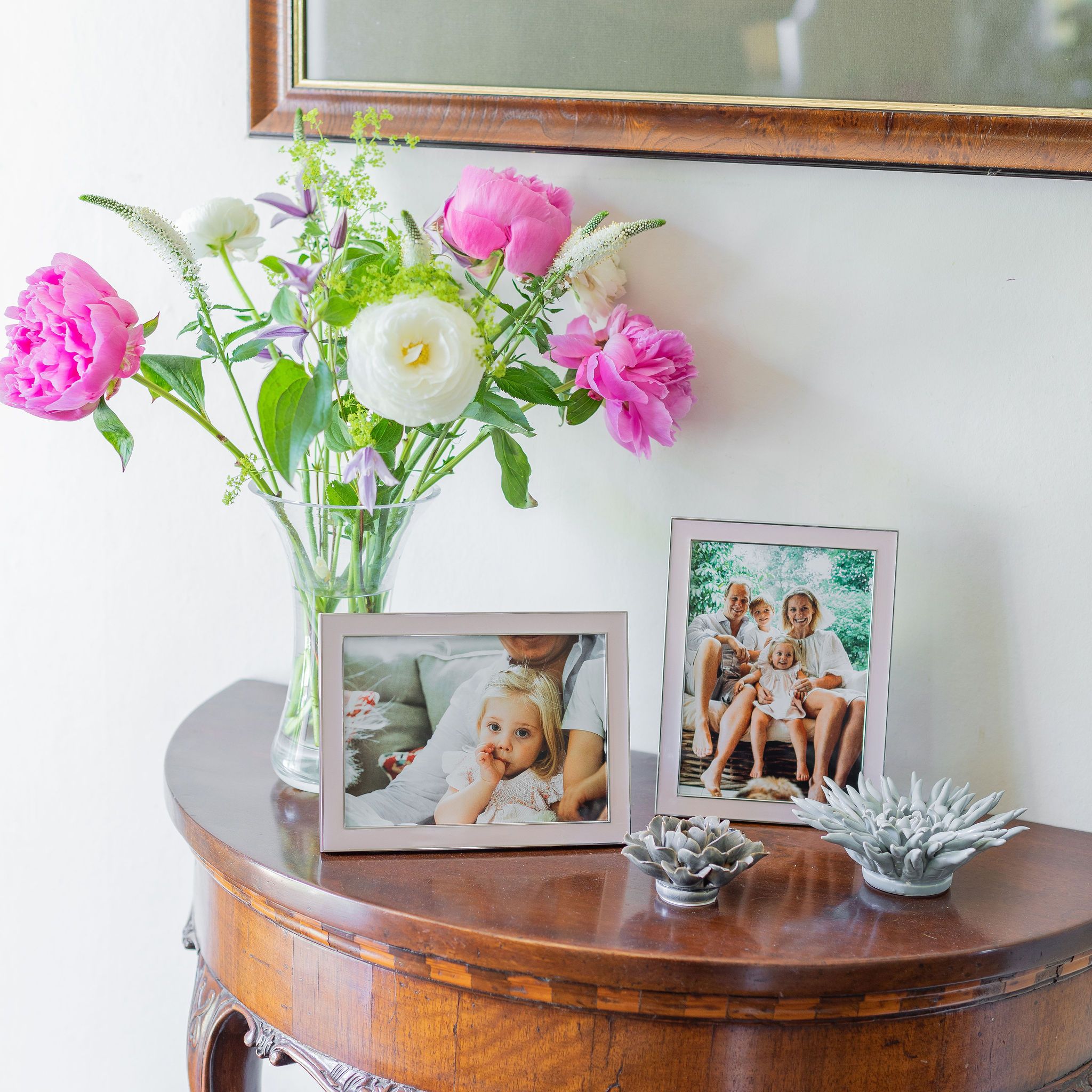Light Pink Enamel & Silver Frame - Addison Ross Ltd UK