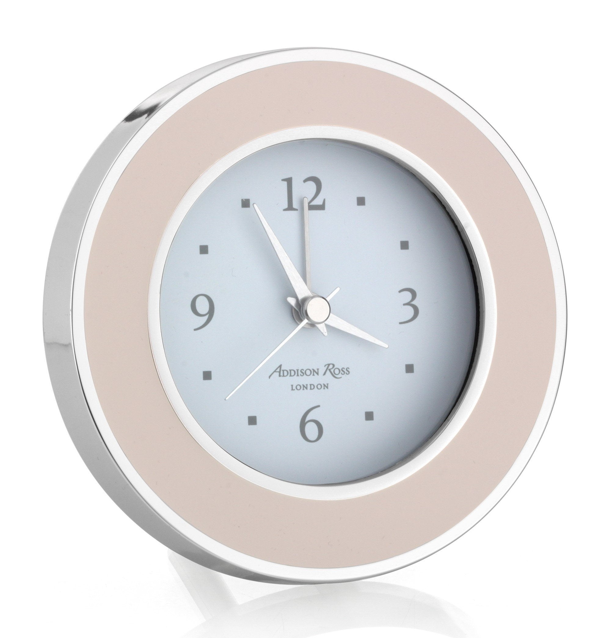 Light Pink & Silver Silent Alarm Clock - Addison Ross Ltd UK