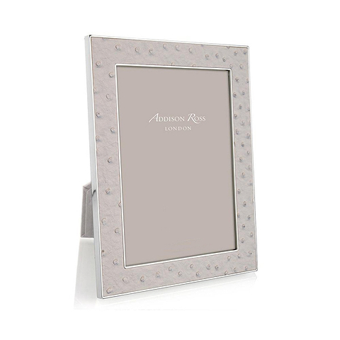 Mist Ostrich & Silver Frame - Addison Ross Ltd UK