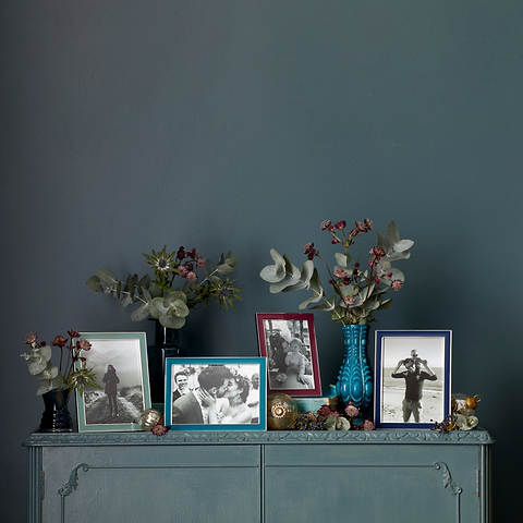 Navy Blue Enamel & Silver Frame - Addison Ross Ltd UK