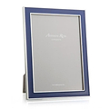 Navy Blue Enamel & Silver Frame