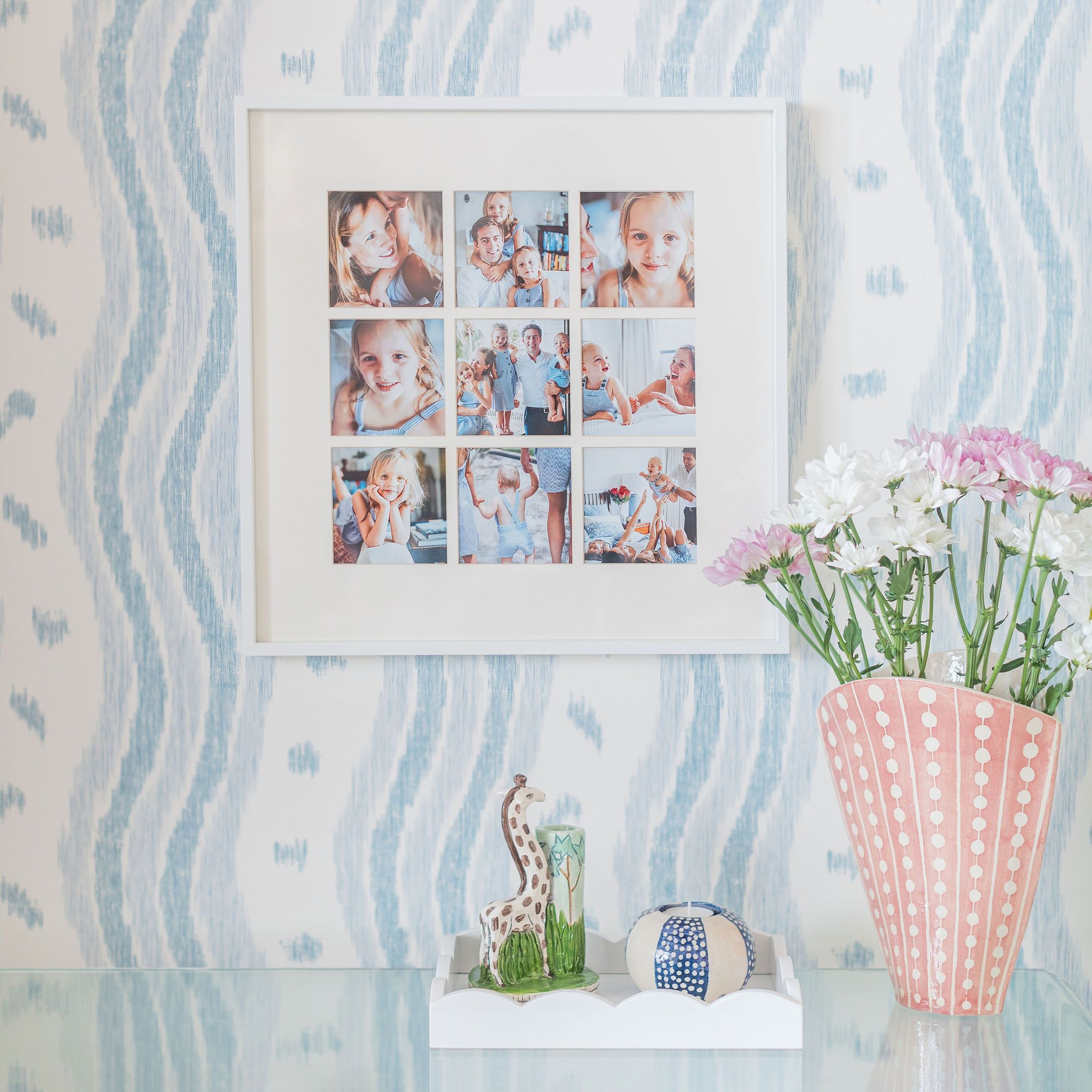 Nine Aperture White Wall Hanging Frame - Addison Ross Ltd UK