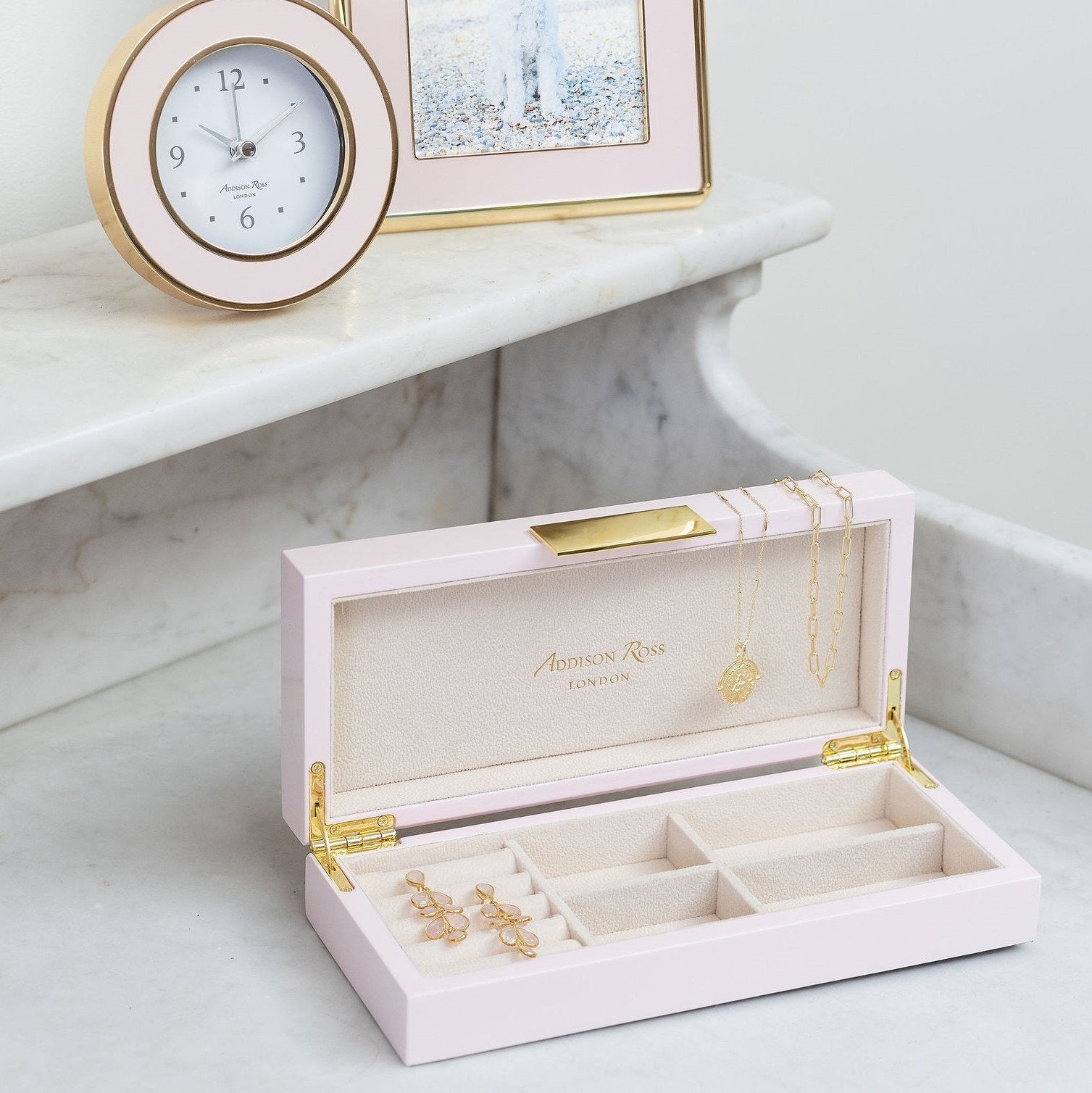 Pink Lacquer Box With Gold - Addison Ross Ltd UK