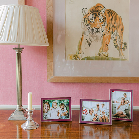 Plum Enamel & Silver Frame - Addison Ross Ltd UK