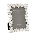 Silver & White Flower Frame