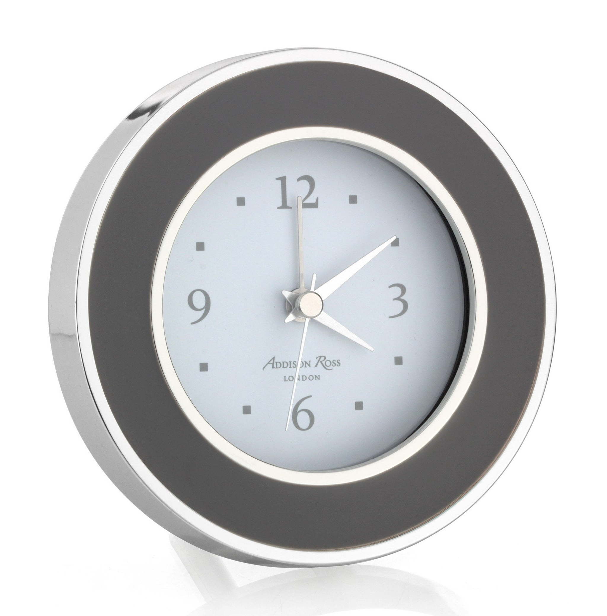 Taupe & Silver Silent Alarm Clock - Addison Ross Ltd UK