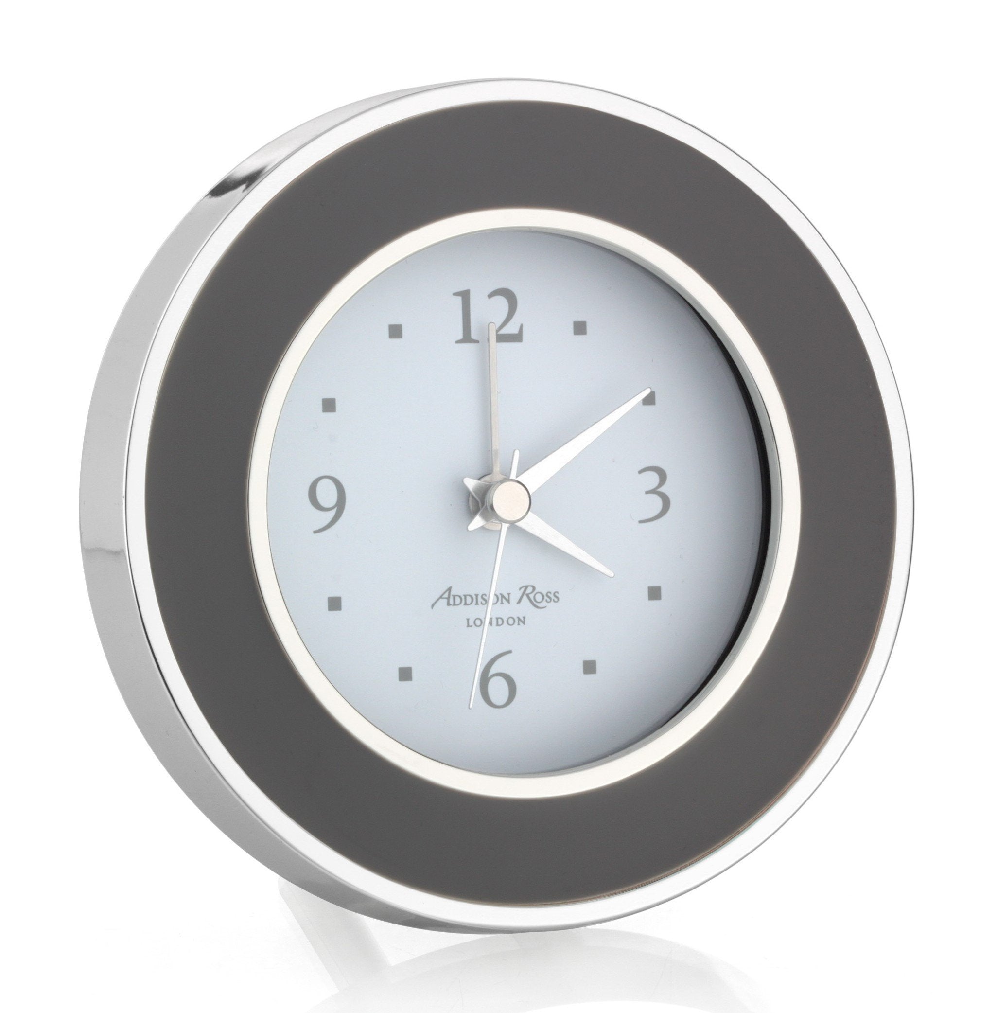 Taupe & Silver Silent Alarm Clock - Addison Ross Ltd UK
