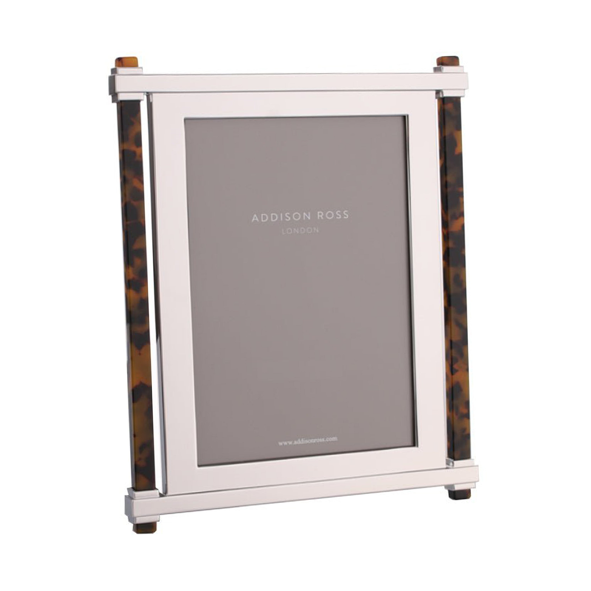 Tortoiseshell & Silver Pillar Photo Frame - Addison Ross Ltd UK