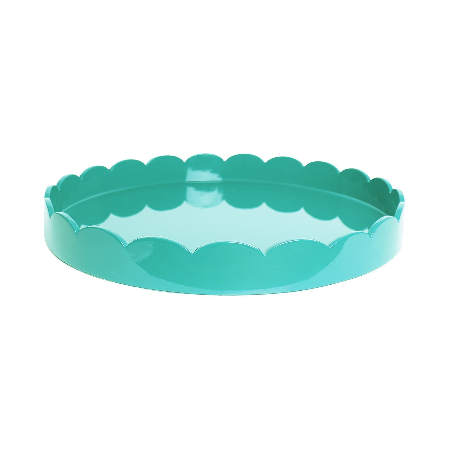 Turquoise Round Medium Lacquered Scallop Tray - Addison Ross Ltd UK