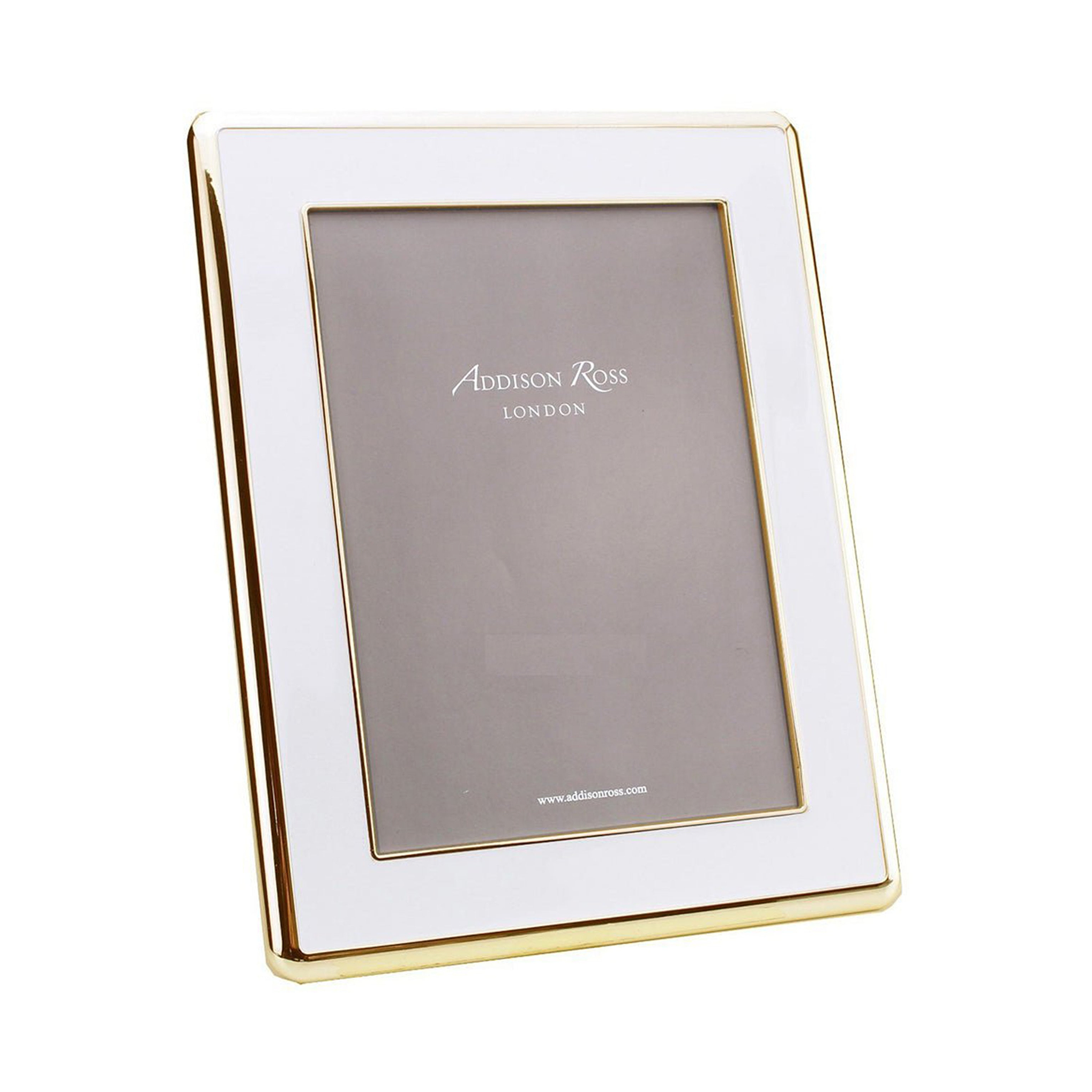 White Enamel & Gold Curve Frame - Addison Ross Ltd UK