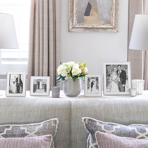 White Enamel & Silver Curve Frame - Addison Ross Ltd UK