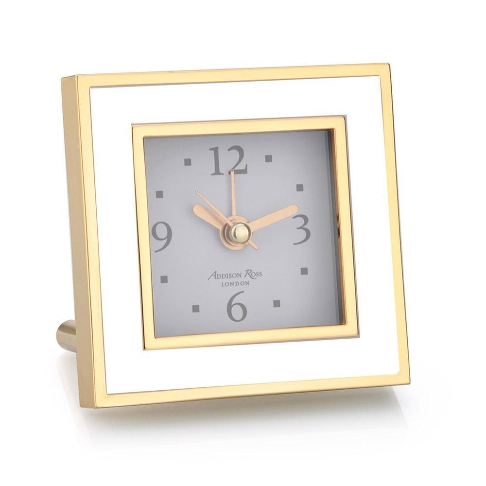 Addison Ross 英国製　置き時計 White & Gold Square Silent Alarm Clock – Addison Ross Ltd UK