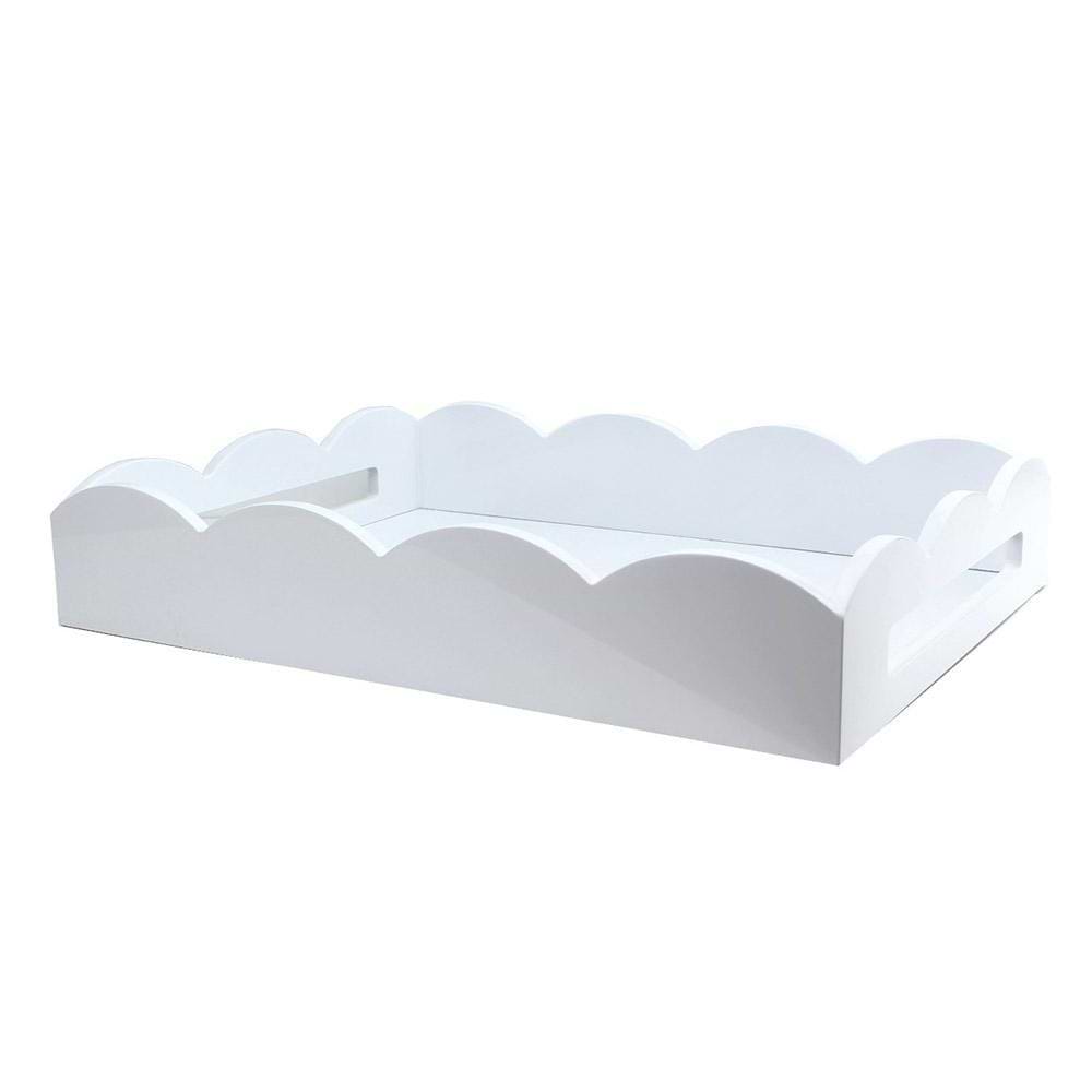 White Medium Lacquered Scallop Serving Tray - Addison Ross Ltd UK