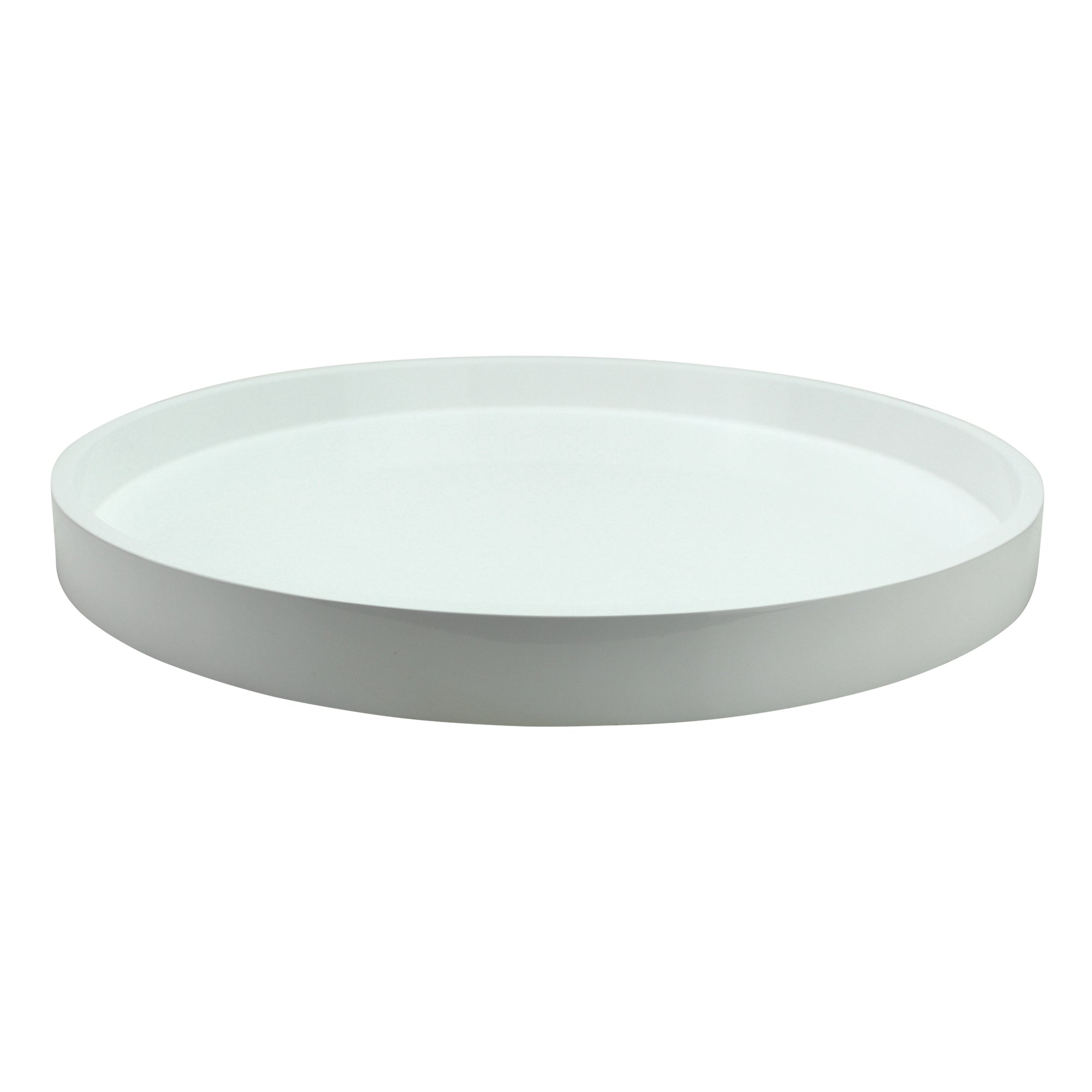 White Round Medium Lacquered Tray - Addison Ross Ltd UK