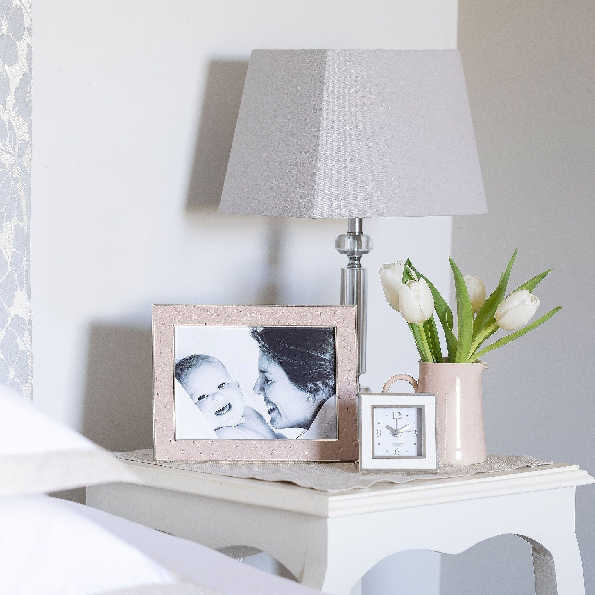 White & Silver Square Silent Alarm Clock - Addison Ross Ltd UK