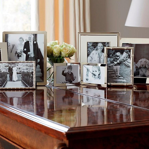 Wide Bamboo Silver Plated Photo Frame - Addison Ross Ltd UK