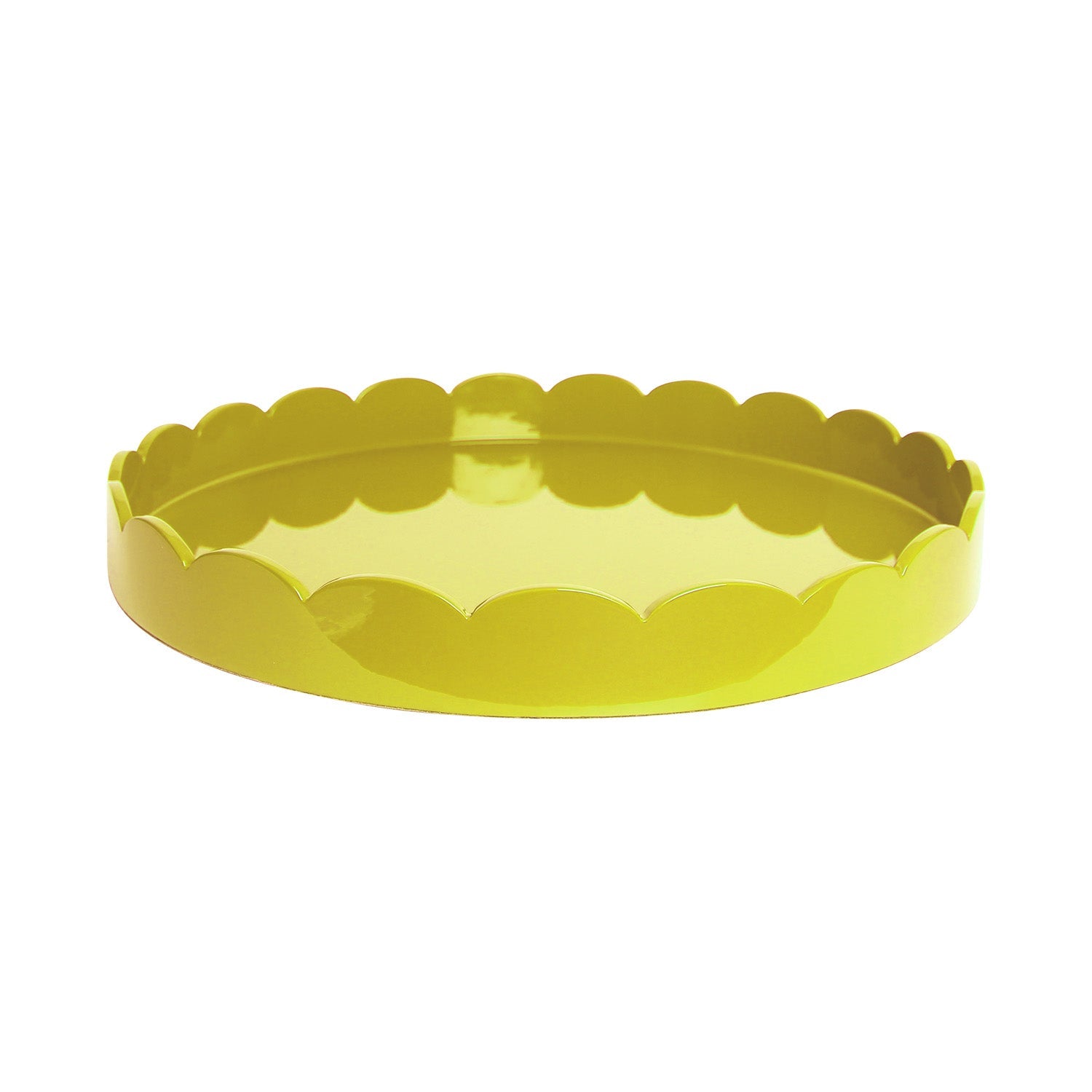 Yellow Round Medium Lacquered Scallop Tray - Addison Ross Ltd UK