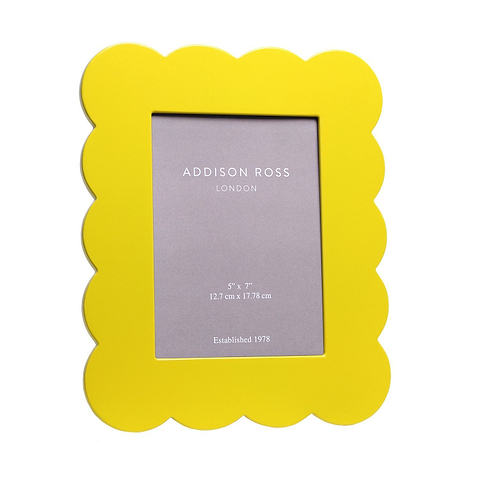 Yellow Scalloped Lacquer Photo Frame - Addison Ross Ltd UK