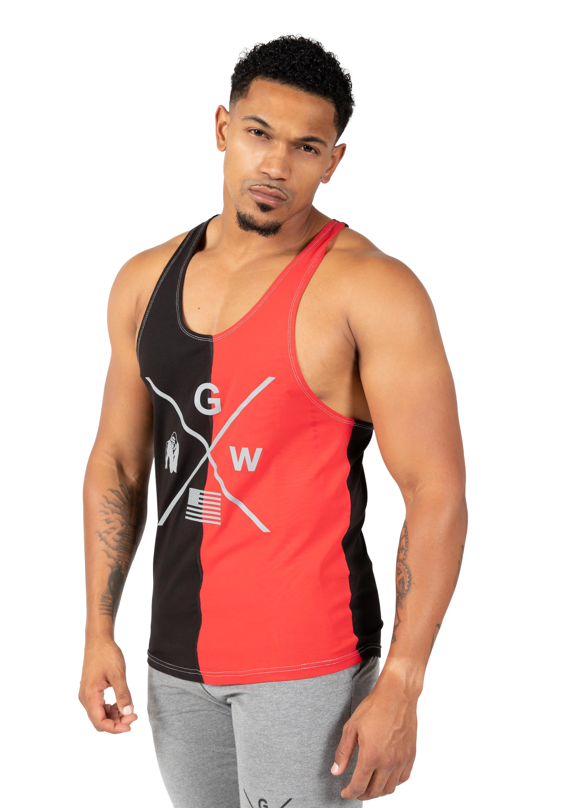 Sterling Stringer Tank Top - Black/Red