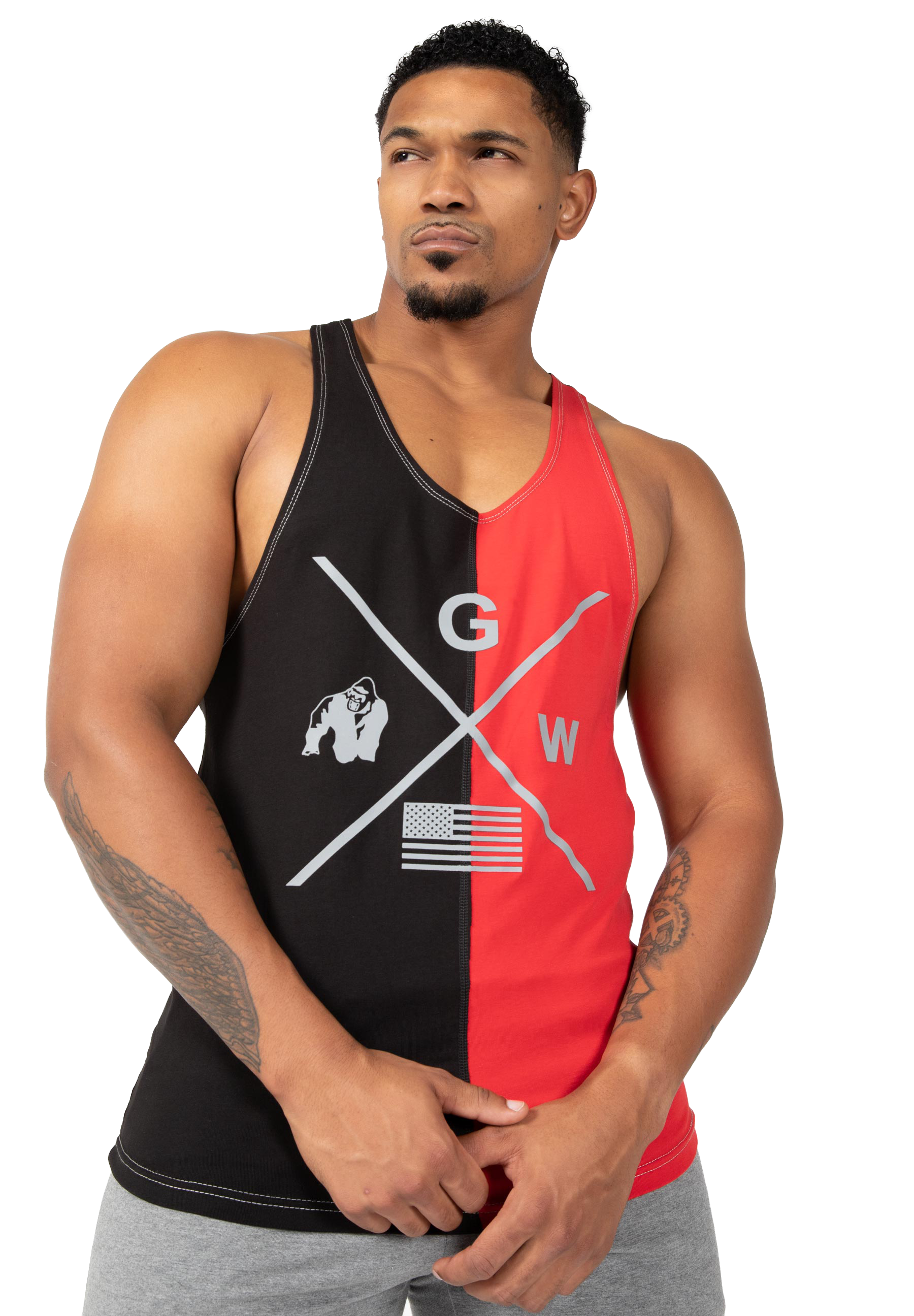 Sterling Stringer Tank Top - Black/Red