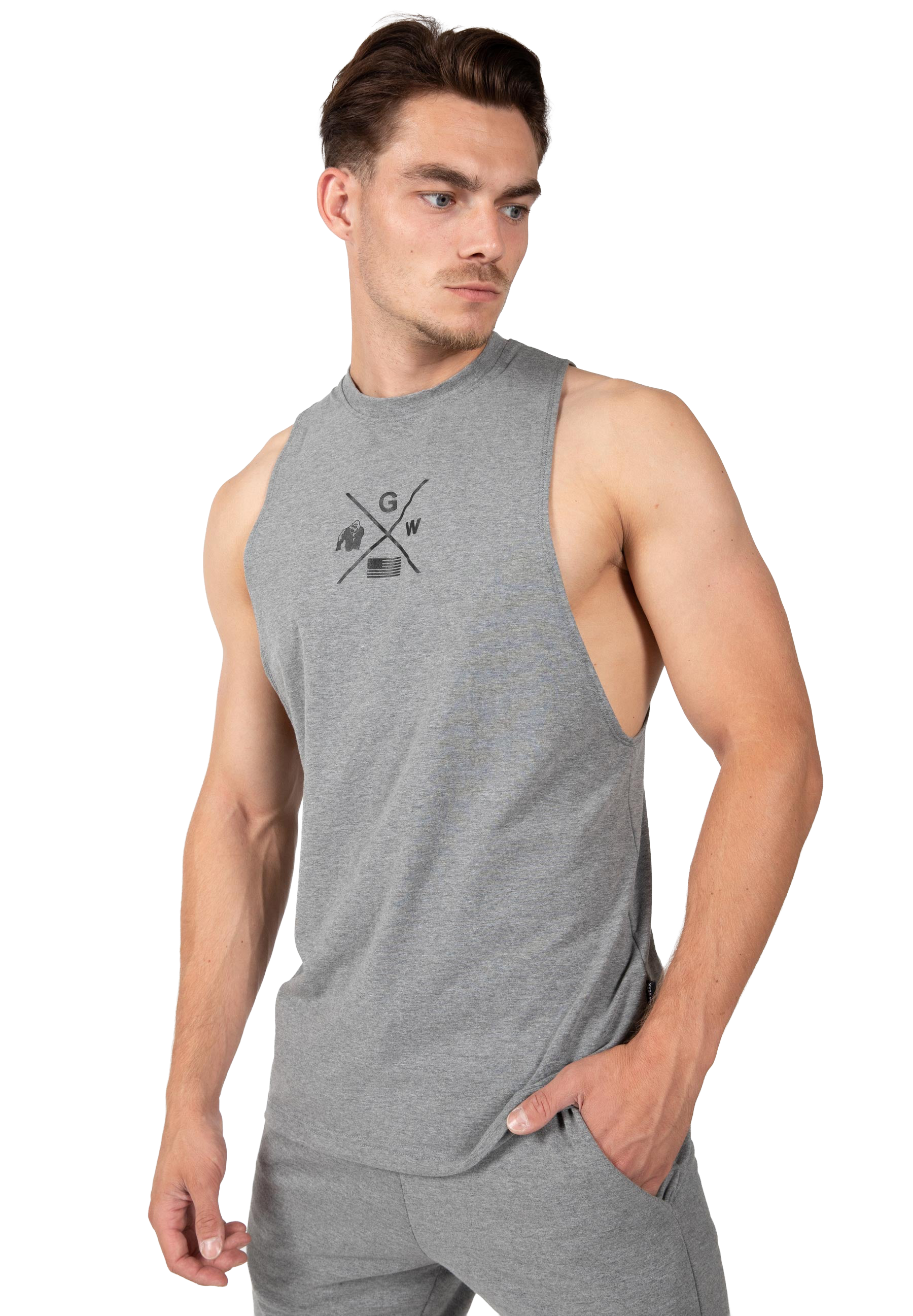 Cisco Drop Armhole Tank Top - Gray/Black
