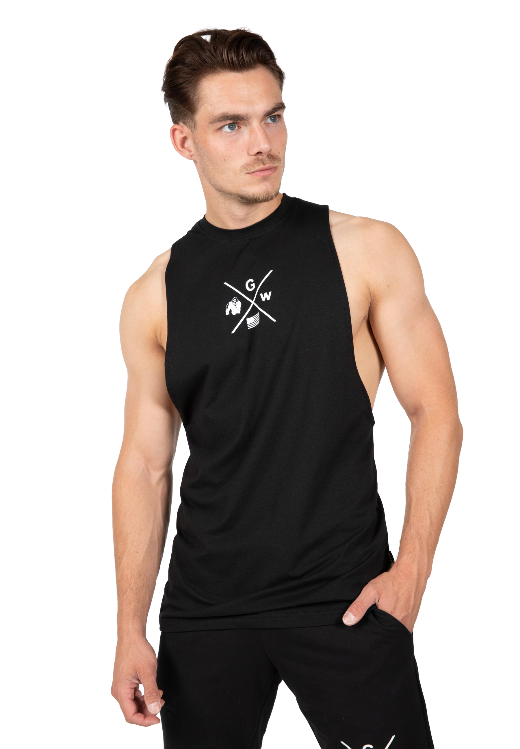 Cisco Drop Armhole Tank Top - Black/White