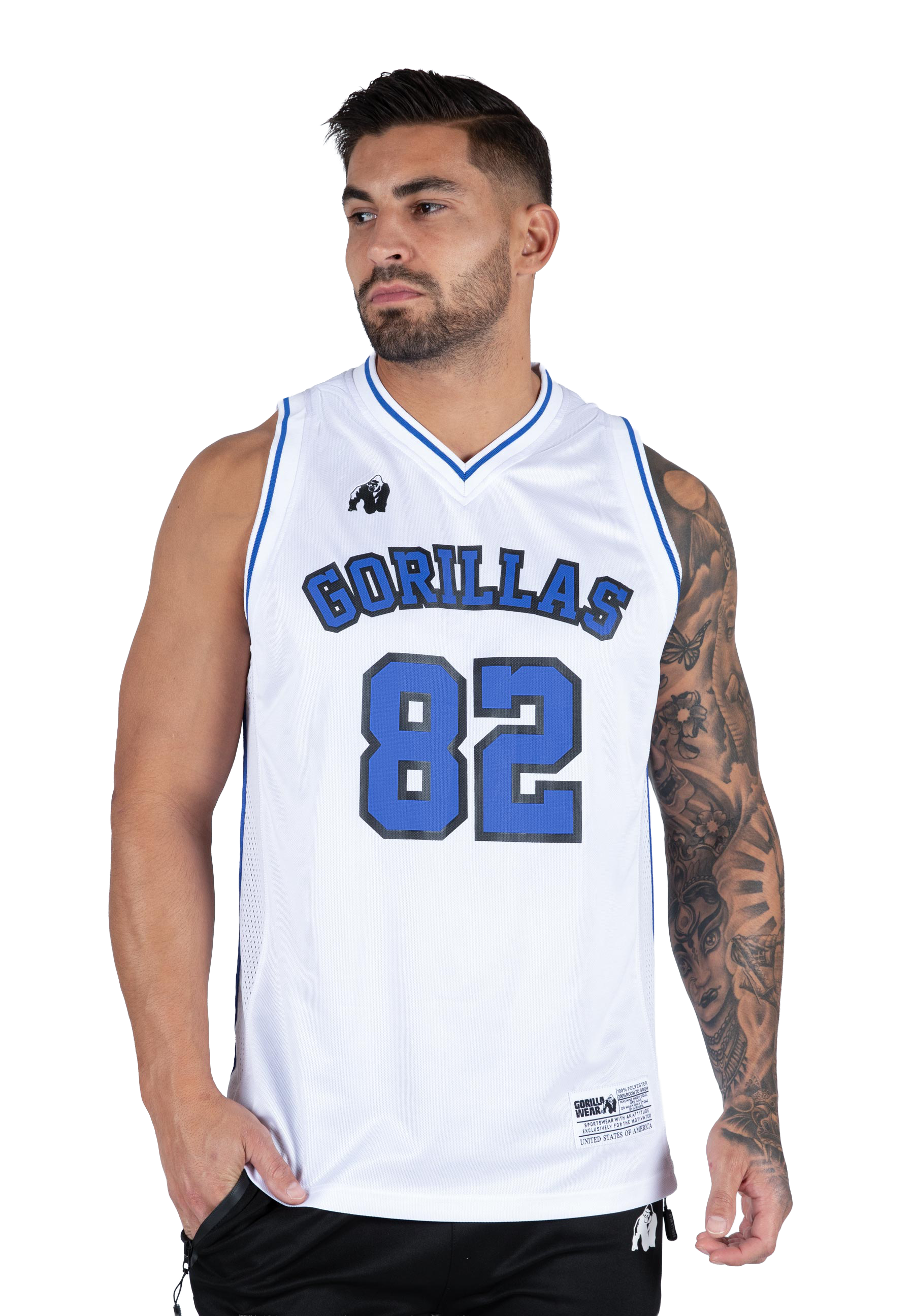 San Mateo Jersey Tank Top - White/Blue