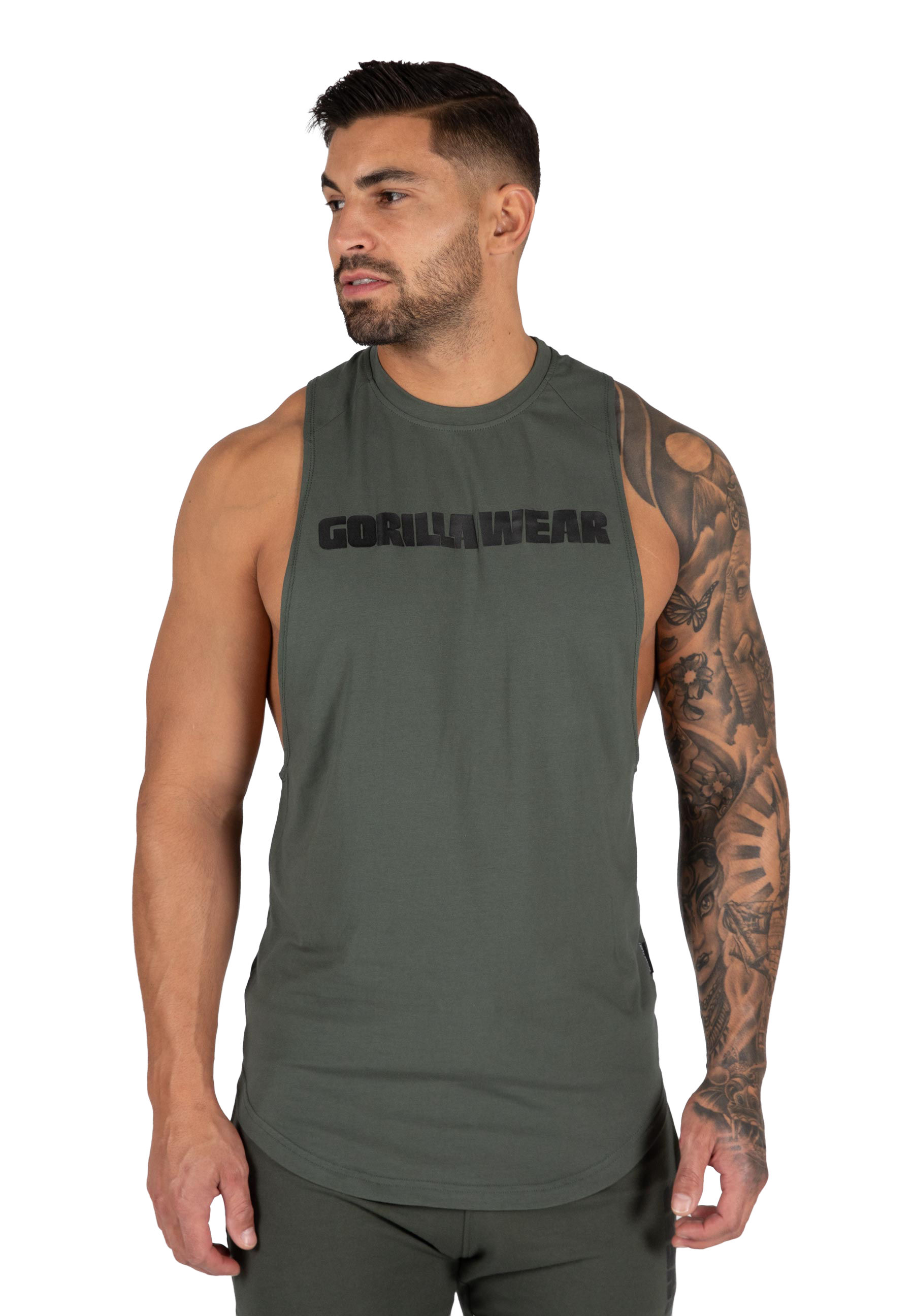 Milo Drop Armhole Tank Top - Green