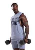 Lopez Drop Armhole Tank Top - Stone Wash Blue
