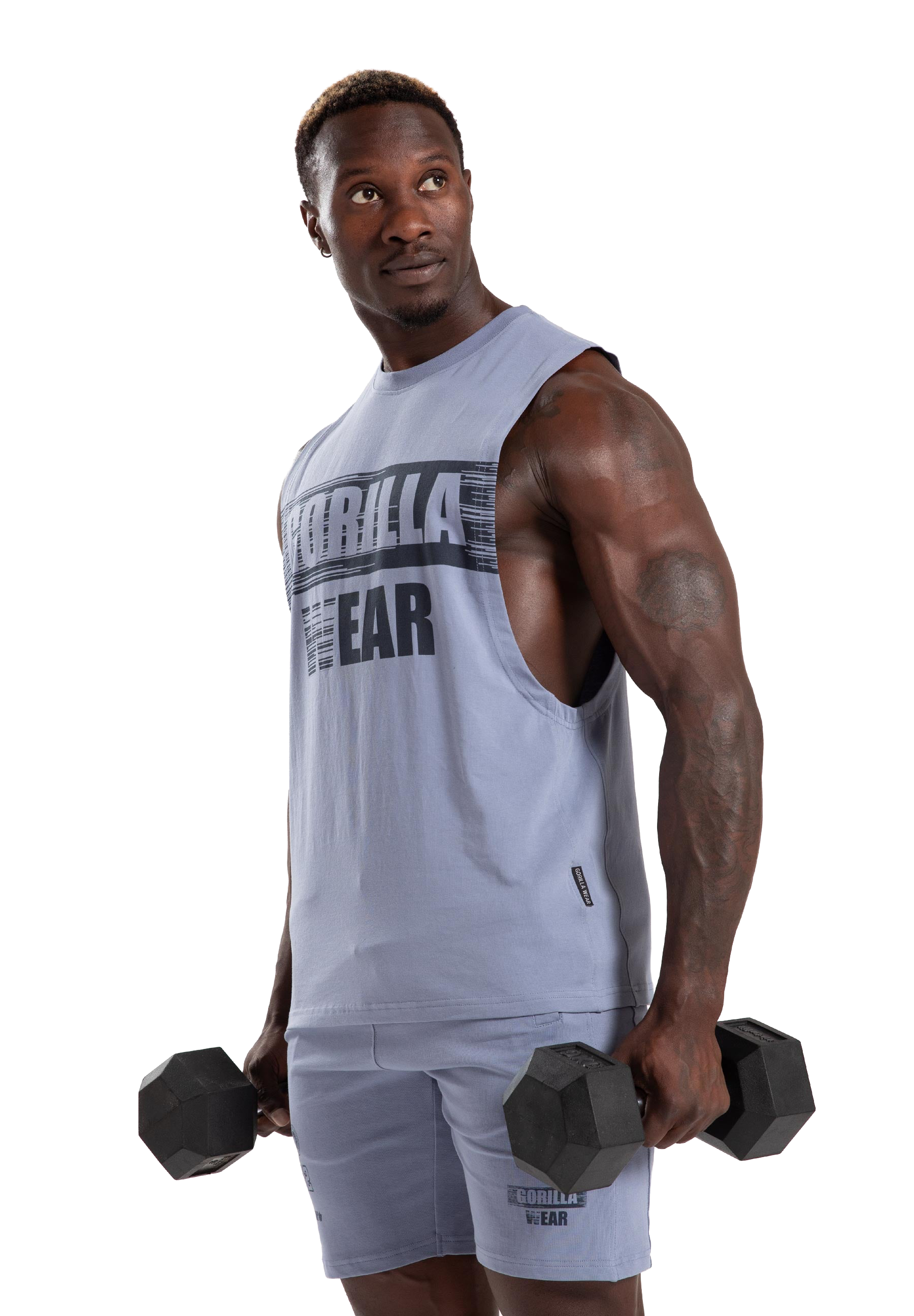 Lopez Drop Armhole Tank Top - Stone Wash Blue