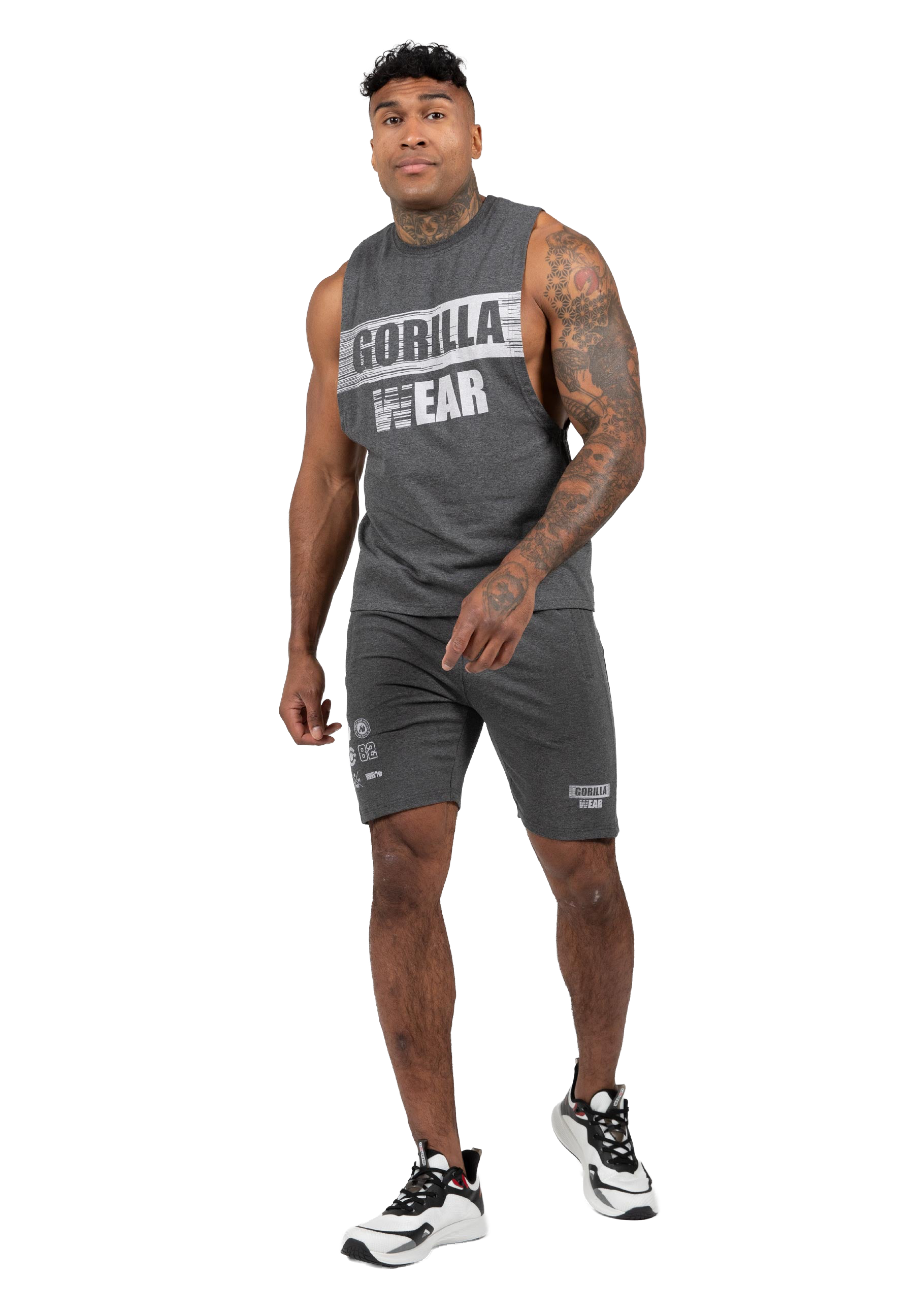 Lopez Drop Armhole Tank Top -Dark Grey Melange