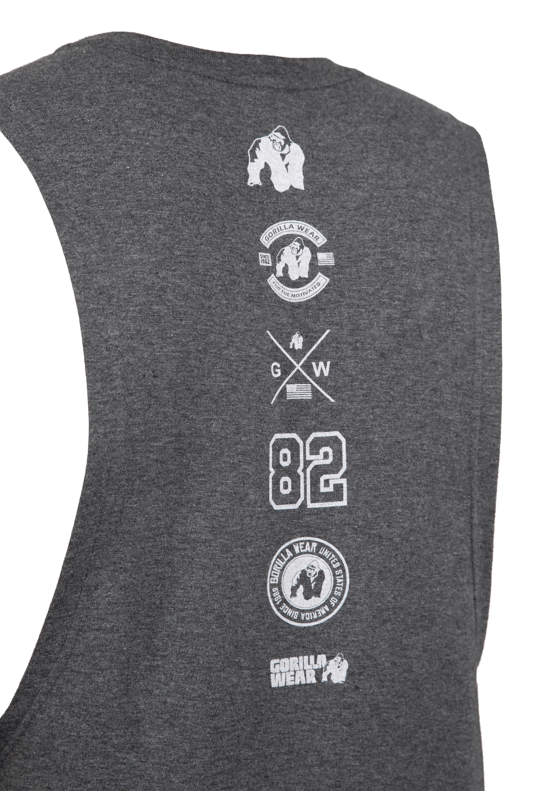 Lopez Drop Armhole Tank Top -Dark Grey Melange