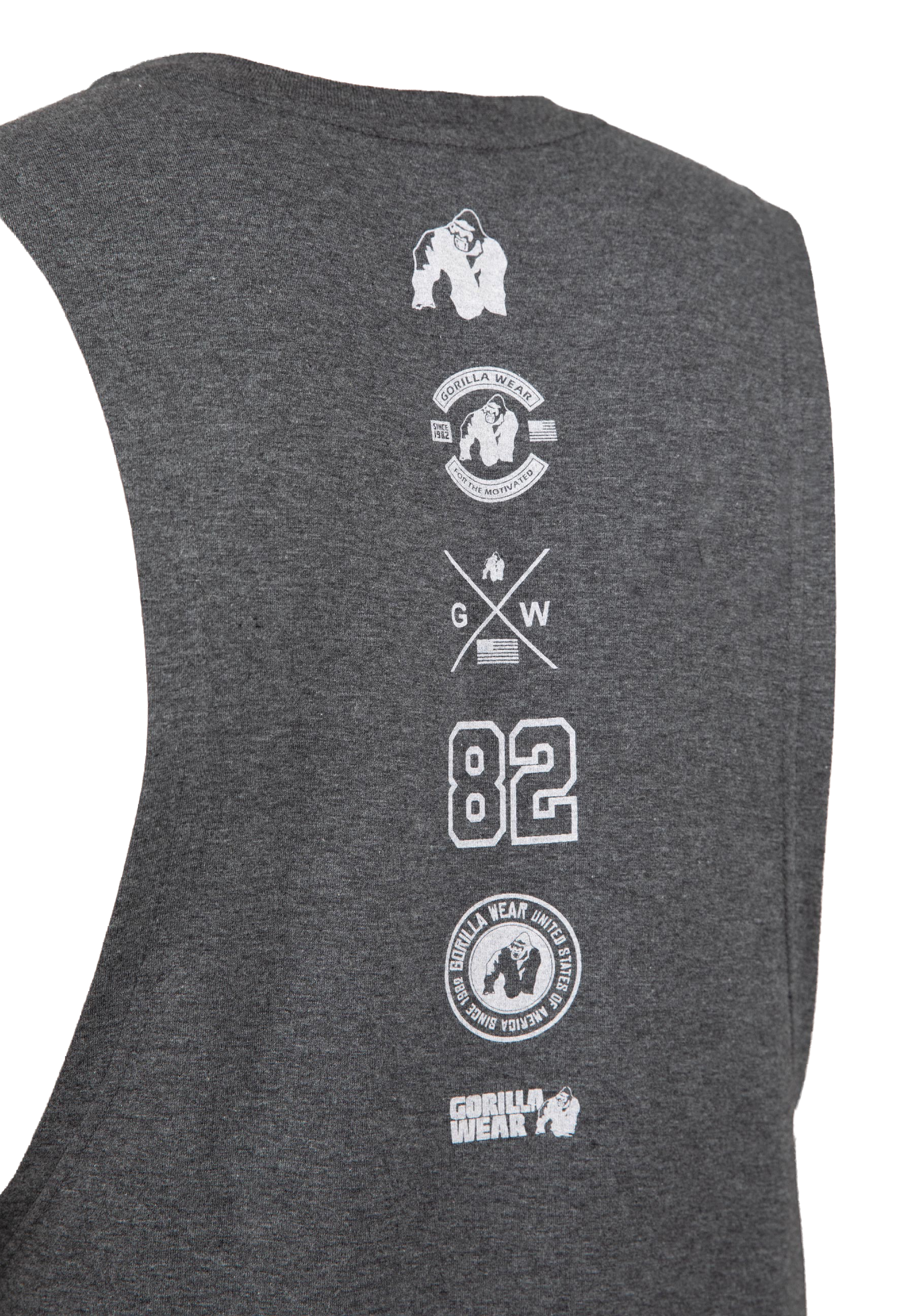 Lopez Drop Armhole Tank Top -Dark Grey Melange