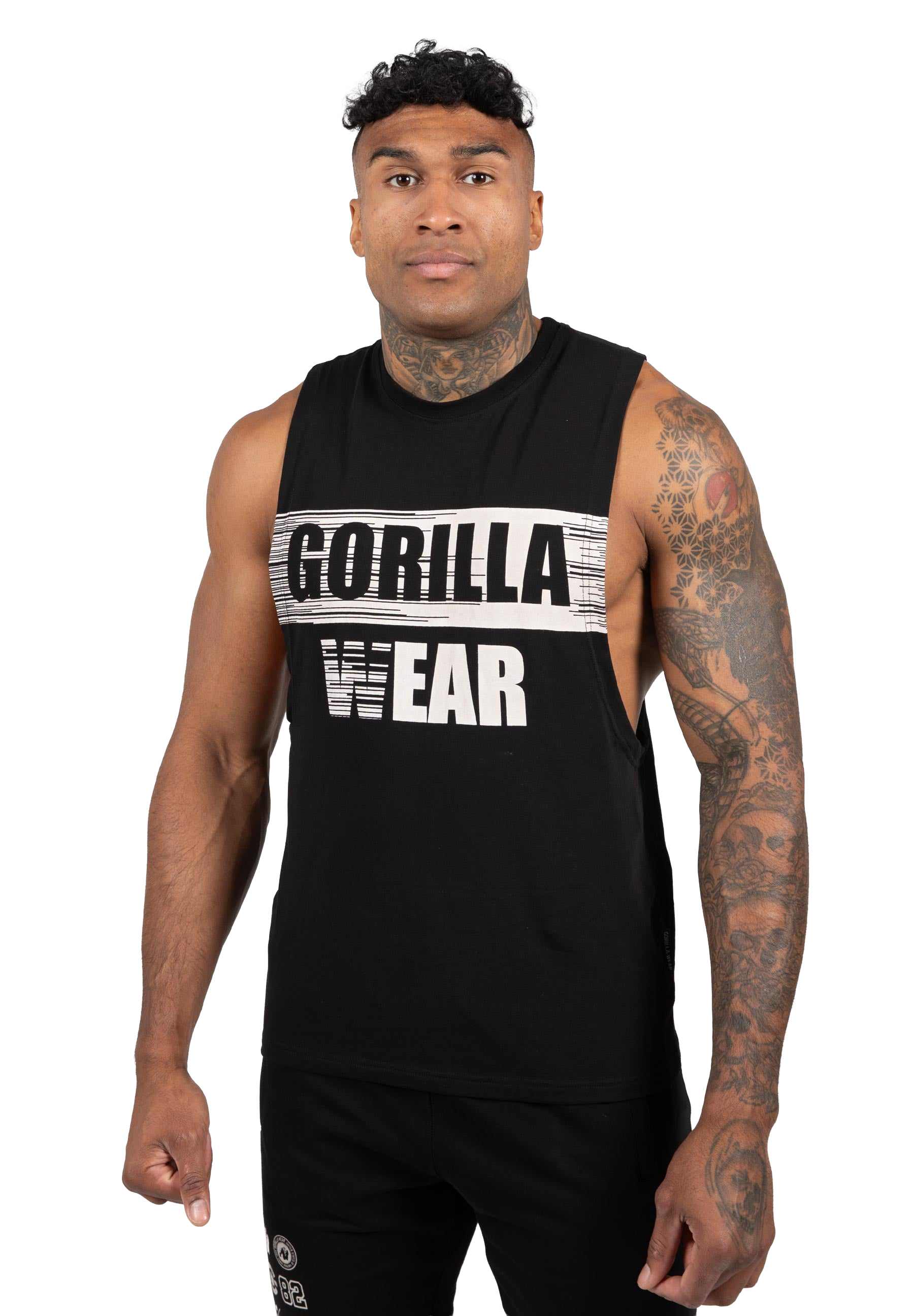Lopez Drop Armhole Tank Top-Black