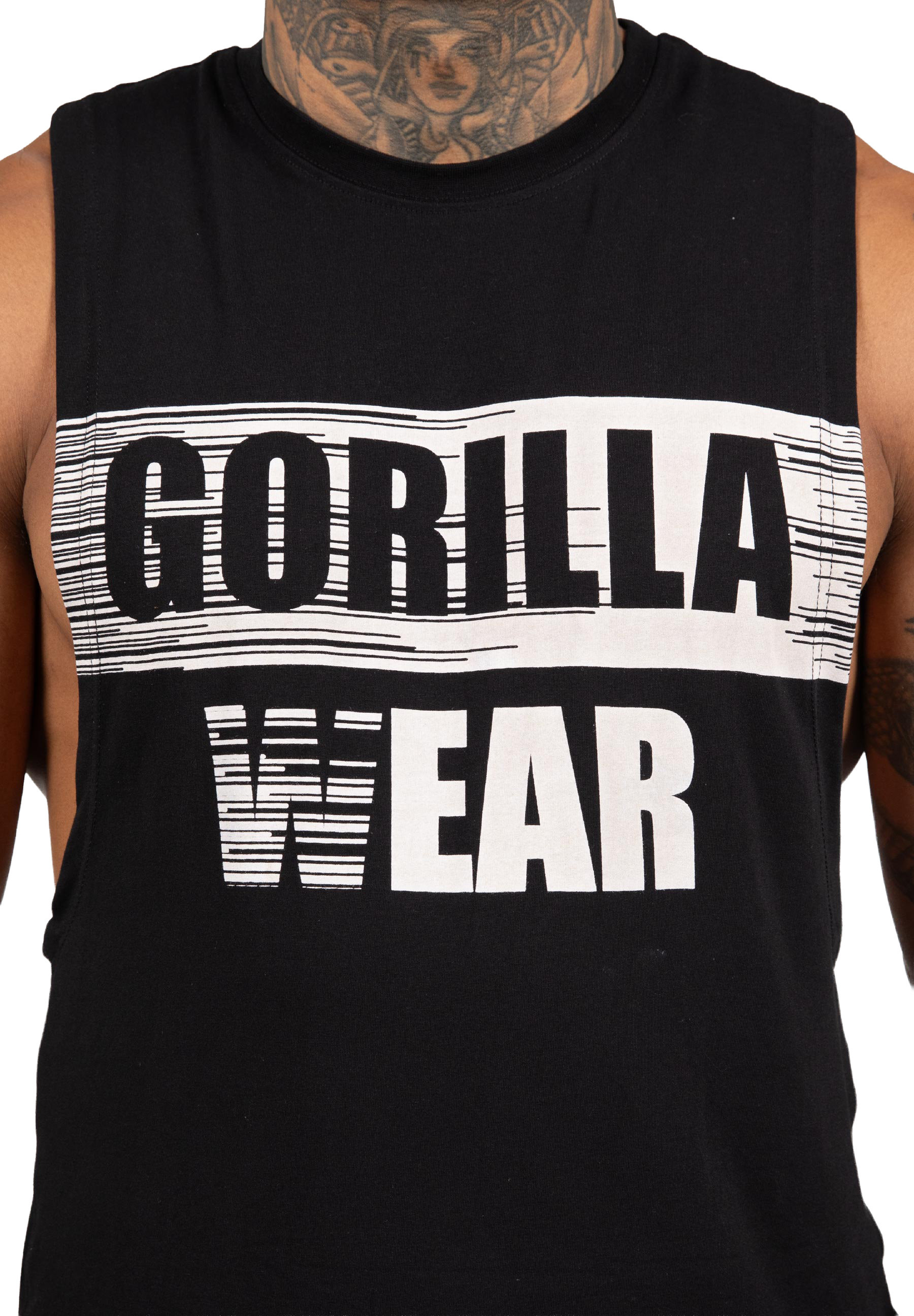 Lopez Drop Armhole Tank Top-Black