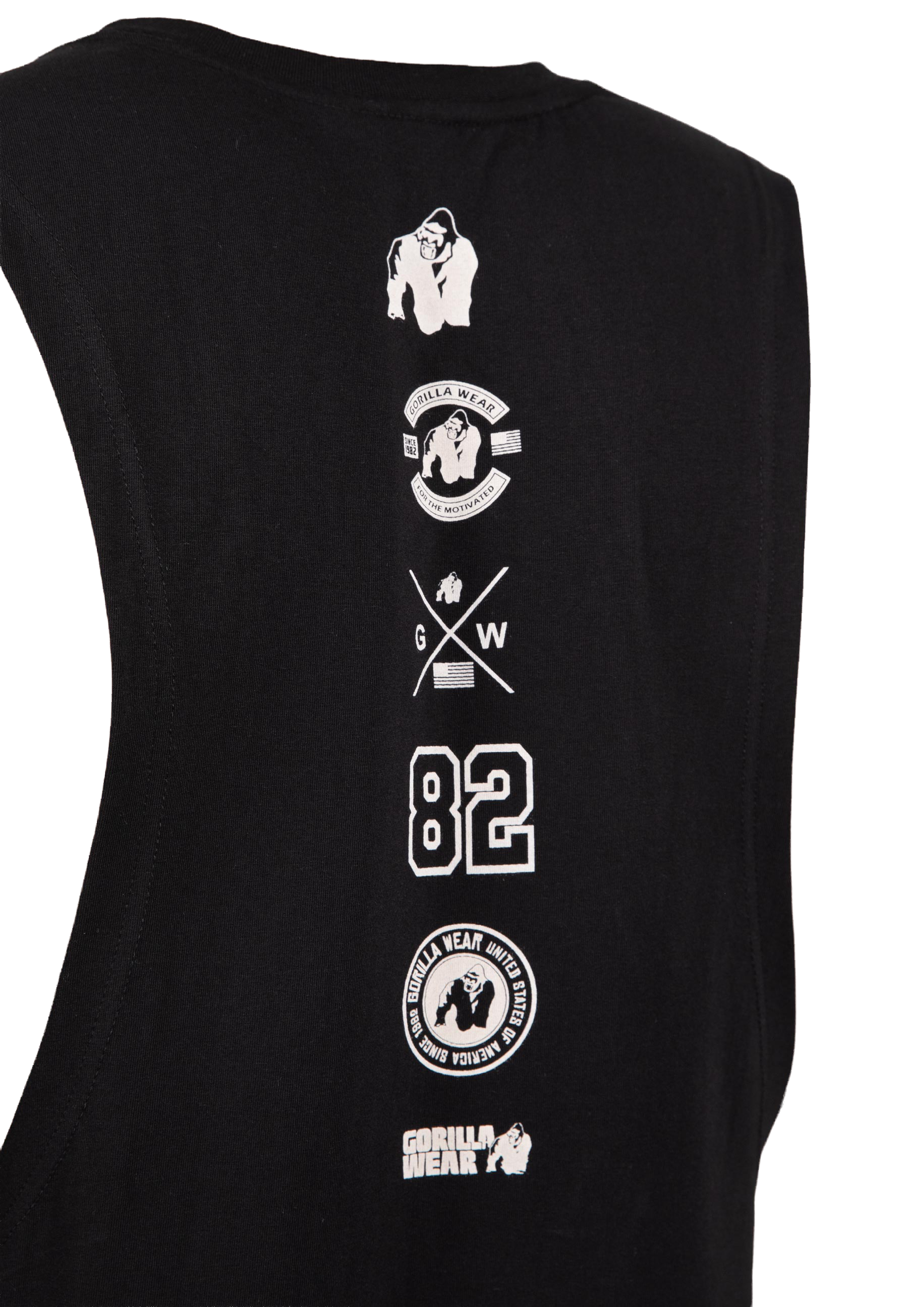 Lopez Drop Armhole Tank Top-Black