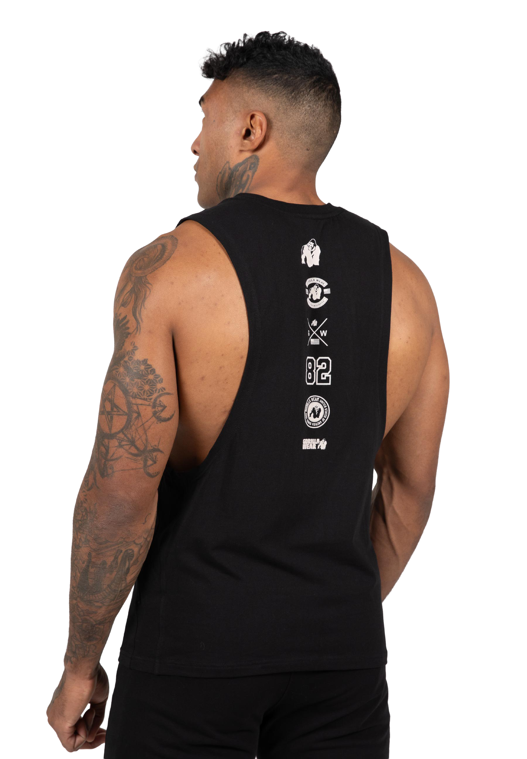 Lopez Drop Armhole Tank Top-Black