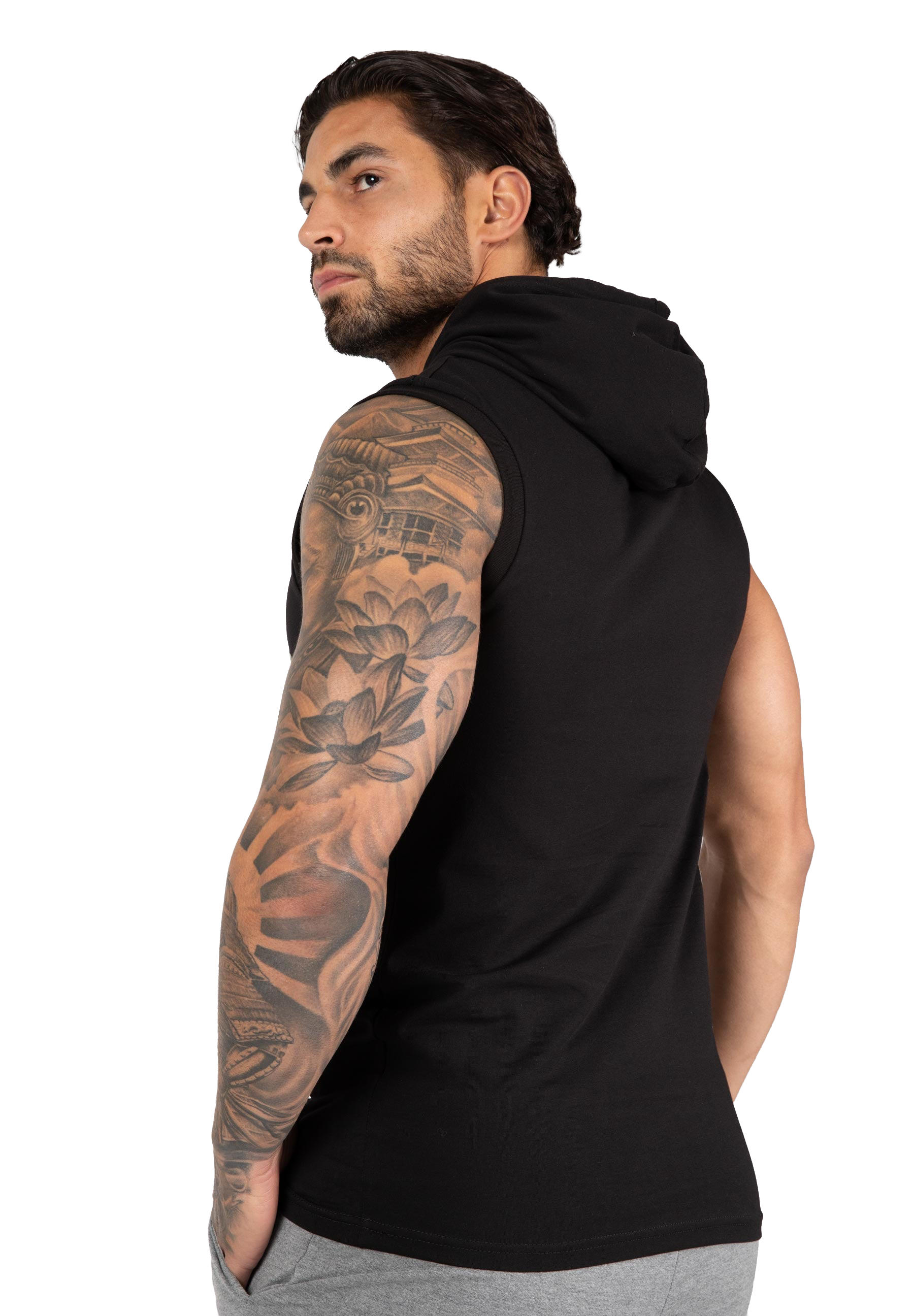 Melbourne S/L Hooded T-shirt - Black