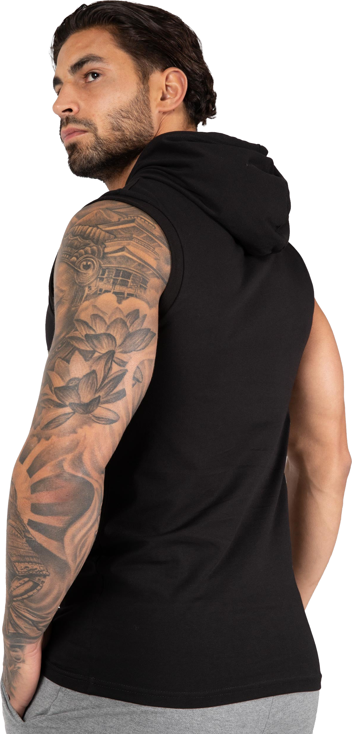 Melbourne S/L Hooded T-shirt - Black