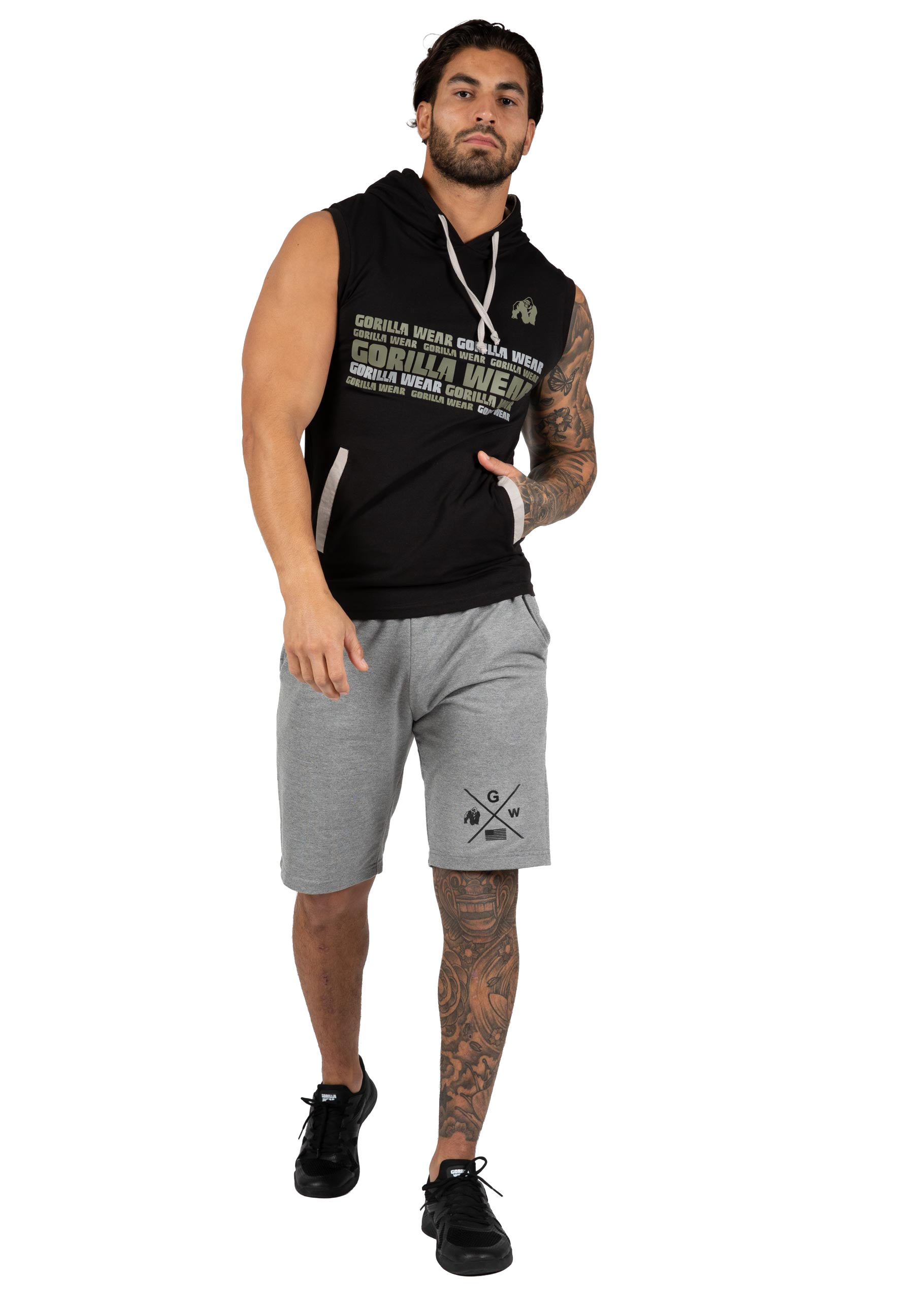 Melbourne S/L Hooded T-shirt - Black