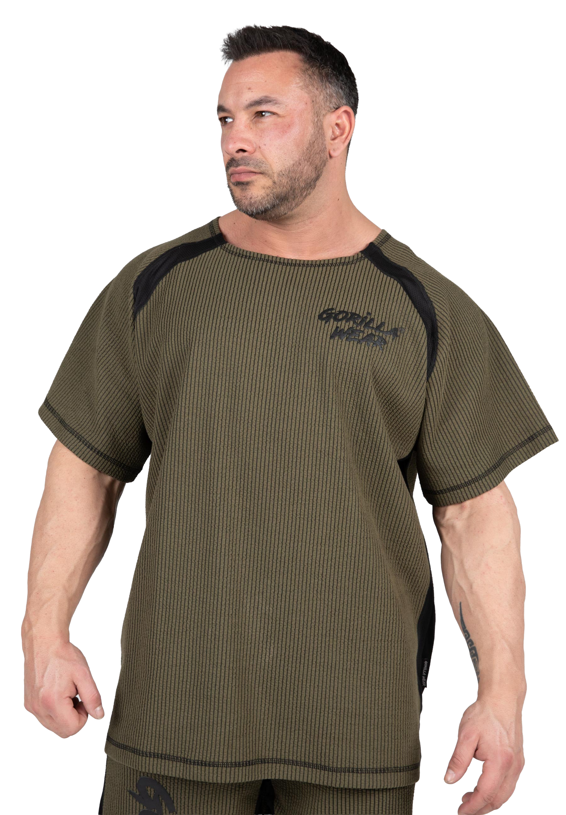 Augustine Old School Workout Top - Army Green