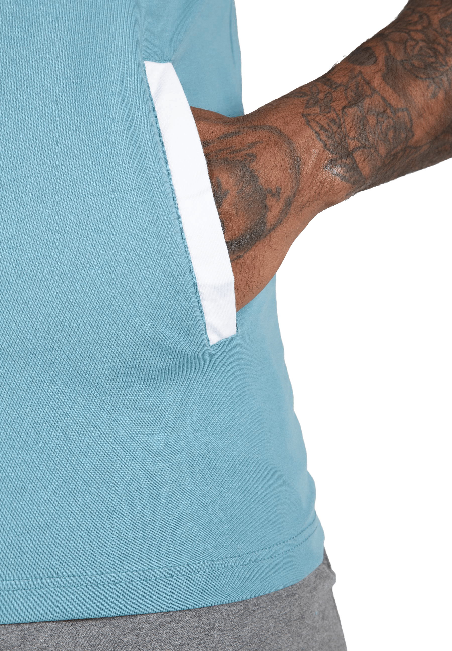 Oswego S/L Hooded T-shirt - Blue