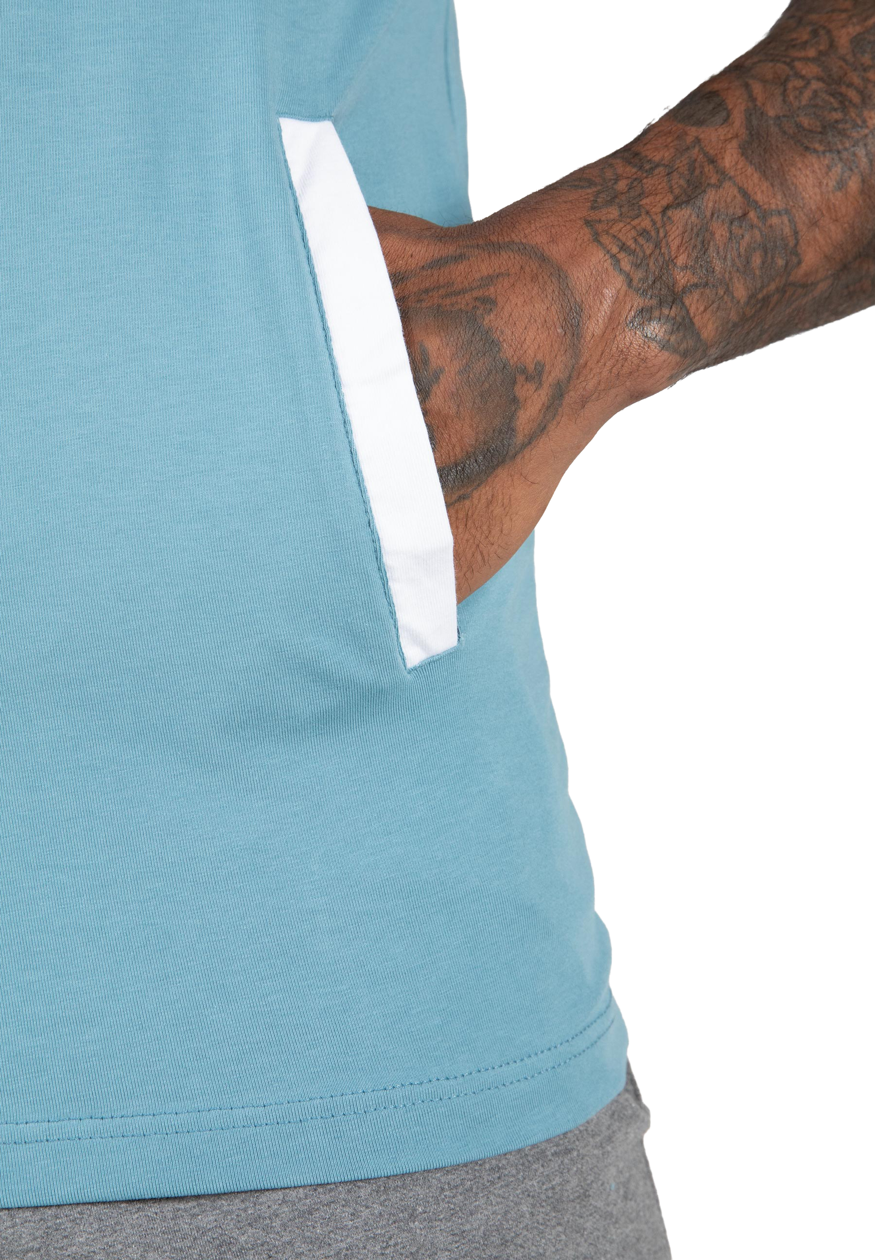 Oswego S/L Hooded T-shirt - Blue