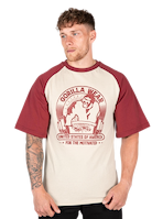 Logan Oversized T-Shirt - Beige/Red