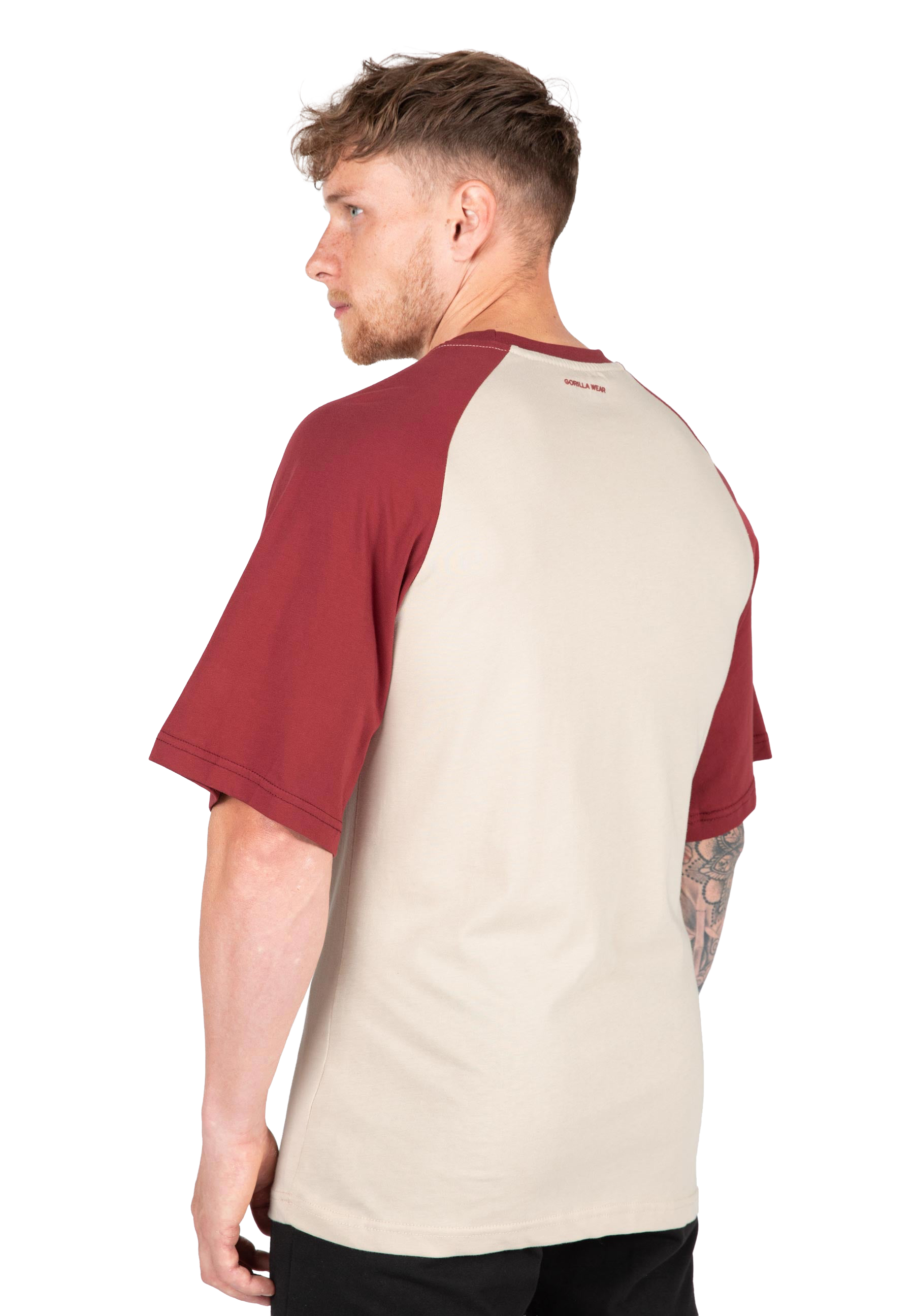 Logan Oversized T-Shirt - Beige/Red