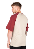 Logan Oversized T-Shirt - Beige/Red