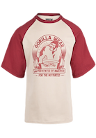 Logan Oversized T-Shirt - Beige/Red