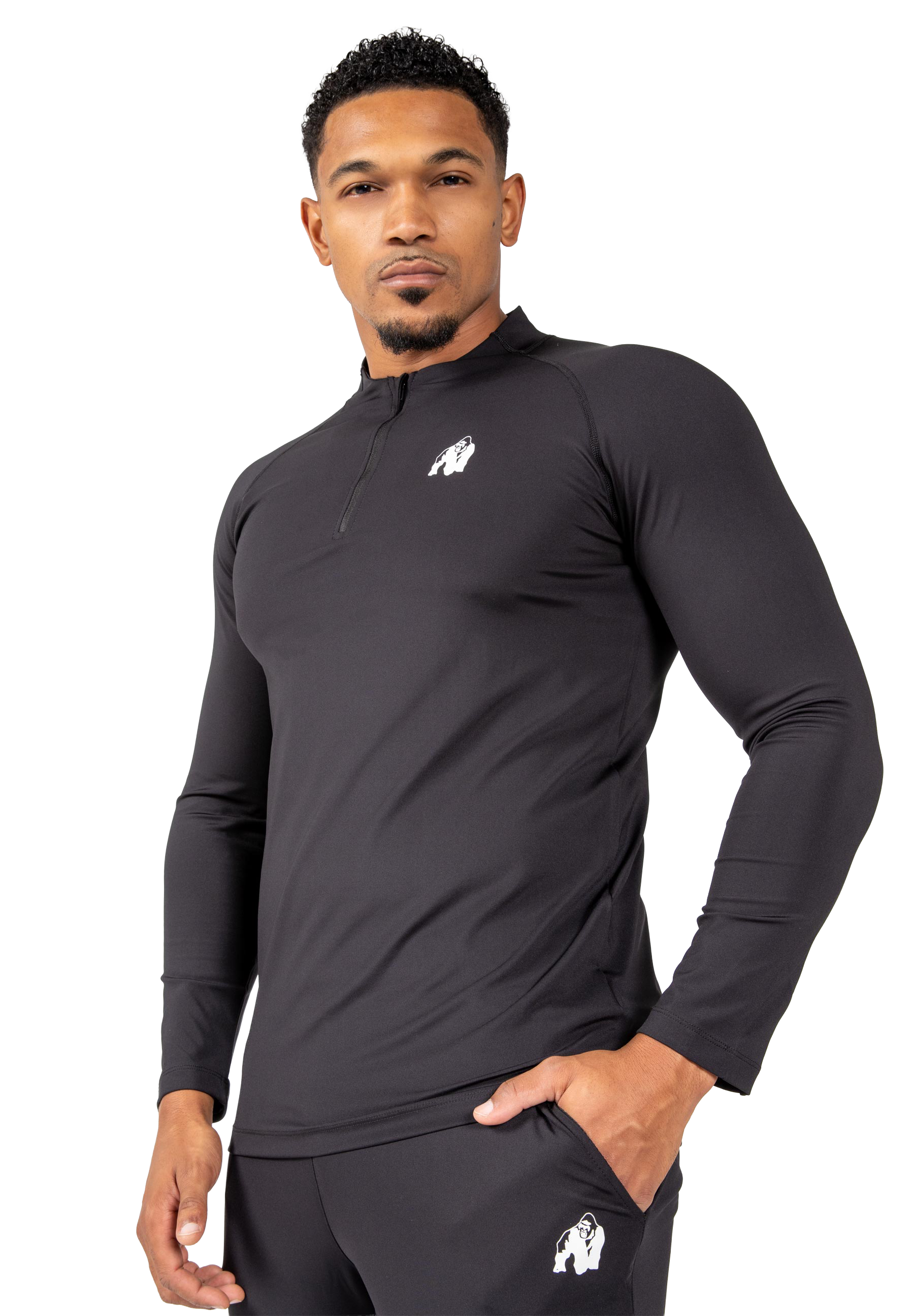 Hamilton Hybrid Long Sleeve - Black - Slim Fit