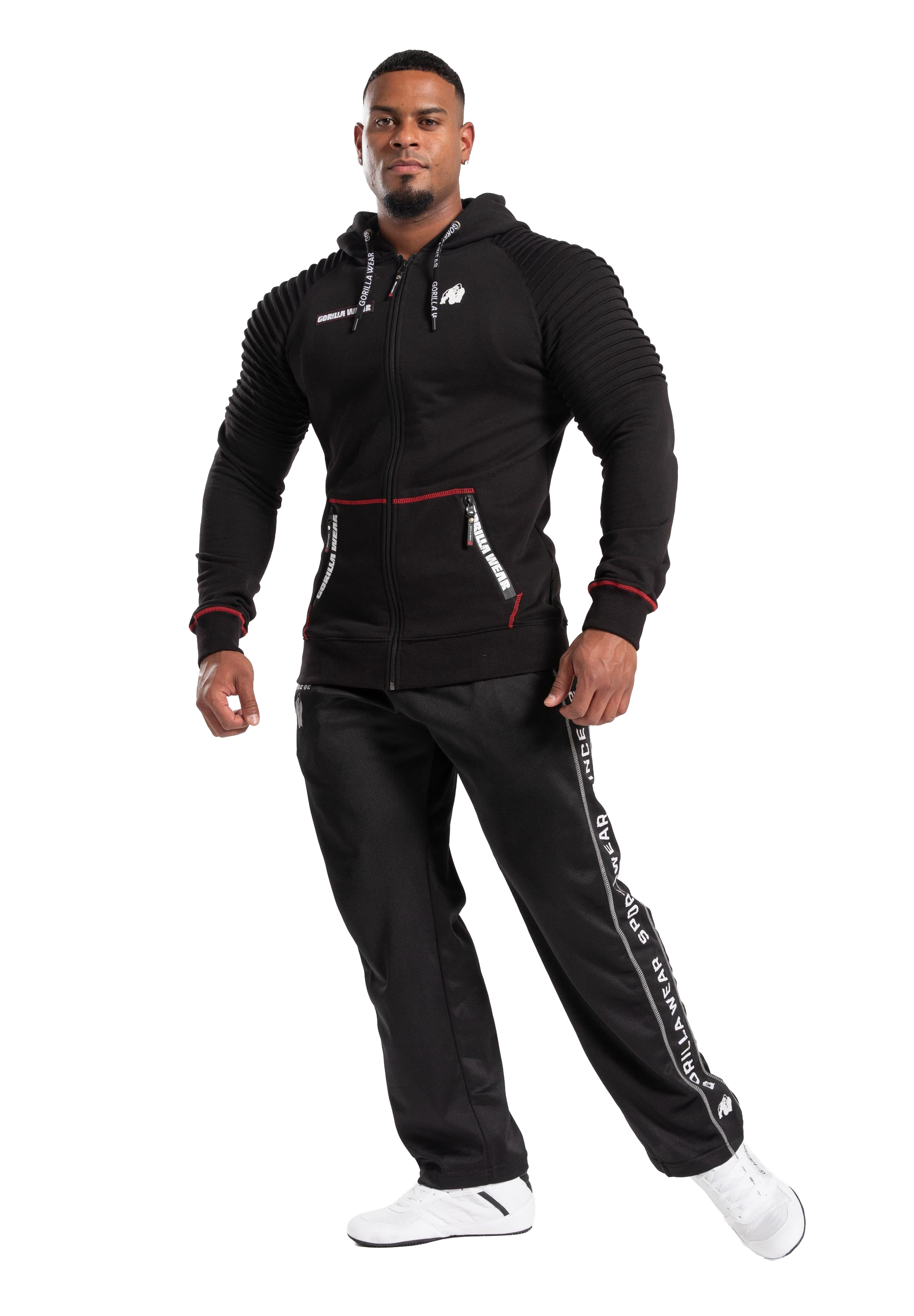 Georgia Zipped Hoodie - Black